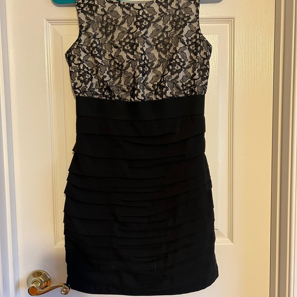 Express Elegant Black Lace Dress